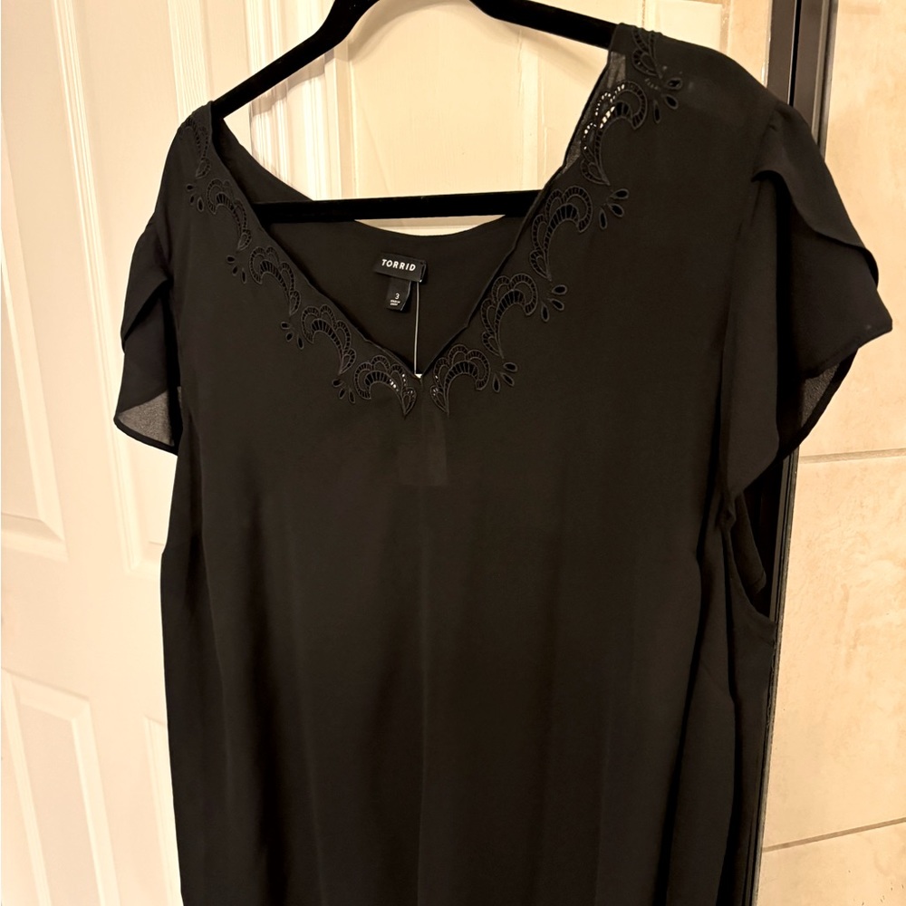 Size 3 torrid black blouse never worn with tags